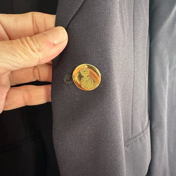 Savile Row Blue Sport Coat Blazer Cruise Cocktail Party Gold Buttons 42L Captain - Picture 7 of 10